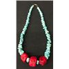 Image 1 : Chunky Coral and Turquoise Nugget Necklace