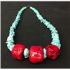 Image 4 : Chunky Coral and Turquoise Nugget Necklace