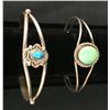 Image 8 : Pair of Sterling and Turquoise Bracelets – Navajo