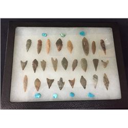 Authentic Neolithic Arrowheads Display