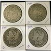 Image 1 : Group of 4 Morgan Silver Dollars
