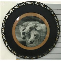Great Old Frame With Horses Print