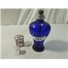 Image 2 : ART GLASS MURANO STYLE OIL LAMP COBALT BLUE