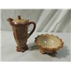 Image 1 : PAIR ASIAN INSPIRED SLAG GLASS ITEMS