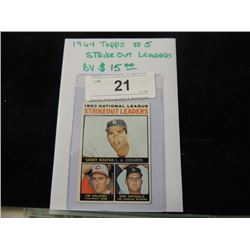 1964 TOPPS STRIKEOUT LEADERS BASEBALL CARD