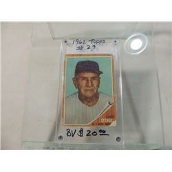 1962 TOPPS CASEY STENGEL BASEBALL CARD