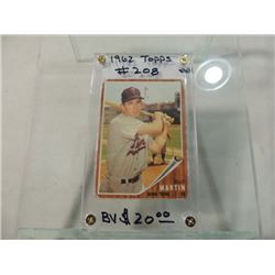 1962 TOPPS BILLY MARTIN BASEBALL CARD