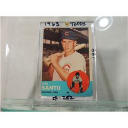 1963 TOPPS RON SANTO BASEBALL CARD