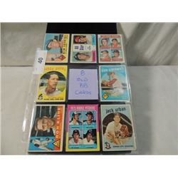 LOT 8 OLD BASEBALL SPORTS CARDS AS SHOWN