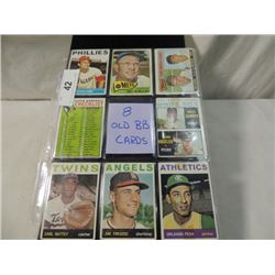LOT 8 OLD BASEBALL SPORTS CARDS AS SHOWN