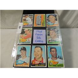 LOT 8 1965 TOPPS BASEBALL SPORTS CARDS AS SHOWN