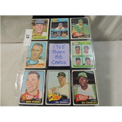 LOT 8 1965 TOPPS BASEBALL SPORTS CARDS AS SHOWN