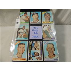 LOT 8 1966 TOPPS BASEBALL SPORTS CARDS AS SHOWN