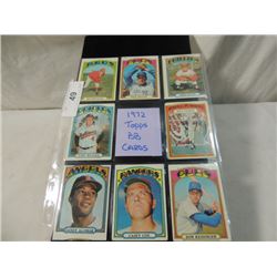 LOT 8 1972 TOPPS BASEBALL SPORTS CARDS AS SHOWN