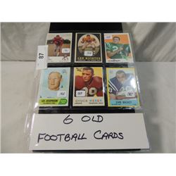 LOT 6 OLD VINTAGE FOOTBALL CARDS 1958-1967