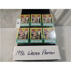 LOT 6 WALTER PAYTON BEARS 1986 FOOTBALL CARDS