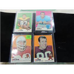 LOT 4 1969 TOPPS FOOTBALL CARDS VINTAGE