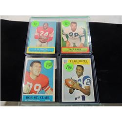 4 VINTAGE TOPPS FOOTBALL CARDS 1963 64 66