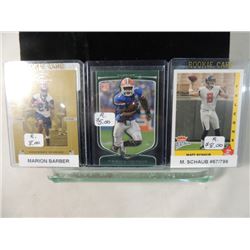 LOT 3 ROOKIE FOOTBALL CARDS BARBER MARVIN SCHAUB