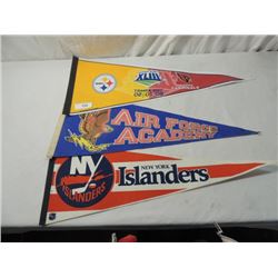 3 VINTAGE PENNANTS ISLANDERS AIR FORCE SUPER BOWL