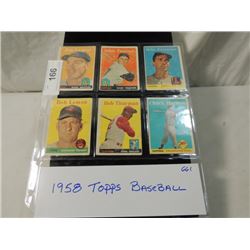 LOT 6 1958 TOPPS BASEBALL SPORTS CARDS
