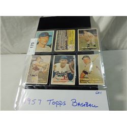 LOT 6 1957 TOPPS BASEBALL SPORTS CARDS