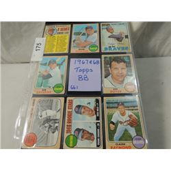 LOT 8 1967 & 1968 TOPPS BASEBALL SPORTS CARDS