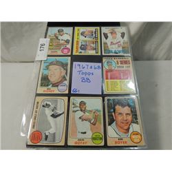 LOT 8 1967 & 1968 TOPPS BASEBALL SPORTS CARDS