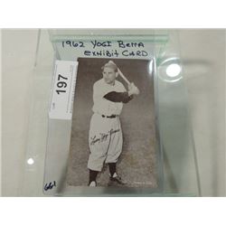 1962 YOGI BERRA EXIBIT CARD BASEBALL WOW!!