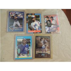 LOT 5 AUTOGRAPHED BASEBALL CARDS SEE LIST
