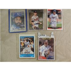 LOT 5 AUTOGRAPHED BASEBALL CARDS SEE LIST