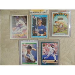LOT 5 AUTOGRAPHED BASEBALL CARDS SEE LIST