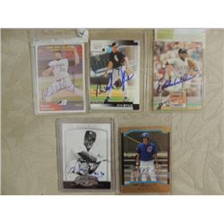 LOT 5 AUTOGRAPHED BASEBALL CARDS SEE LIST