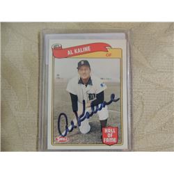 AUTOGRAPHED BASEBALL CARD AL KALINE HALL OF FAMER