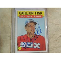 AUTOGRAPHED BASEBALL CARD CARLTON FISK