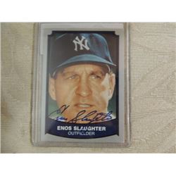 AUTOGRAPHED BASEBALL CARD ENOS SLAUGHTER