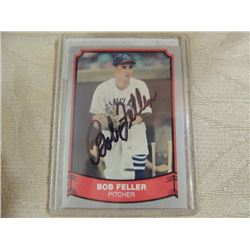 AUTOGRAPHED BASEBALL CARD BOB FELLER