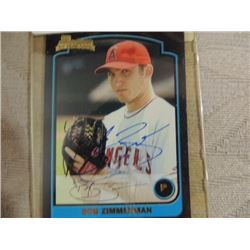 AUTOGRAPHED BASEBALL CARD BOB ZIMMERMAN