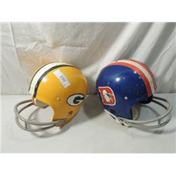 PAIR VINTAGE YOUTH JUNIOR TACKLE FOOTBALL HELMETS