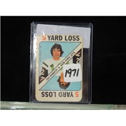 1971 JOE NAMATH FOOTBALL GAME NFL CARD