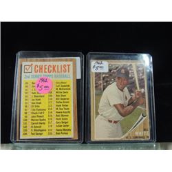 2 1962 TOPPS VINTAGE BASEBALL CARDS
