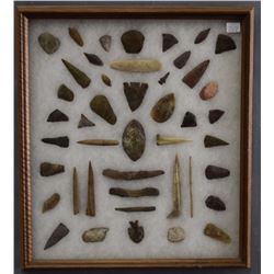 COLLECTION OF FRAMED ARTIFACTS