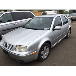 2002 VOLKSWAGEN JETTA 1.8T, 4 DOOR SEDAN, GREY, VIN # 3VWSE69M72M151904