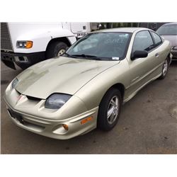 2002 PONTIAC SUNFIRE, 2 DOOR COUPE, GREY, VIN # 3G2JB12422S210801