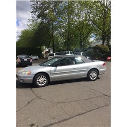2002 CHRYSLER SEBRING LX, 2 DOOR CONVERTIBLE, GREY, VIN # 1C3EL45R42N279345