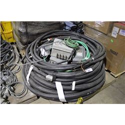 PALLET OF ASSORTED HEAVY DUTY ELECTRICAL WIRING & BREAKER BOXES