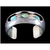 Image 1 : Navajo Turquoise Silver Shadow Box Tepee Cuff 1930