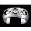 Image 2 : Navajo Turquoise Silver Shadow Box Tepee Cuff 1930