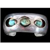 Image 3 : Navajo Turquoise Silver Shadow Box Tepee Cuff 1930
