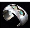 Image 4 : Navajo Turquoise Silver Shadow Box Tepee Cuff 1930
